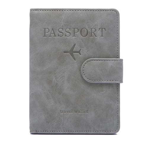 Reisepasshülle, mehrere Taschen, Reisepasshülle, Reiseetui, Organizer, Reisezubehör für Kreditkarten, grau von PLCPDM