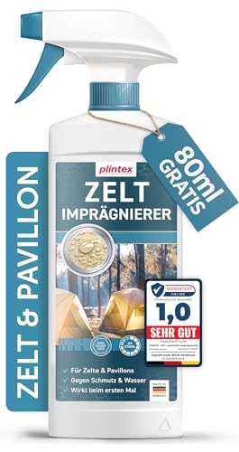 PLINTEX® 580ml Zelt & Pavillon Imprägnierung | Imprägnierspray für Zelte, Markisen, Sonnenschirm oder Pavillons | effektiver Flächen- & Nahtdichter für Zelte | dermatologisch getestet & atmungsaktiv von PLINTEX