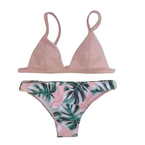 PLIOUASZ Bikini Damen Frauen Bikini Anzug Badeanzug Bequemer Strandkleidung Badeanzug Badeanzug-rosa-l von PLIOUASZ