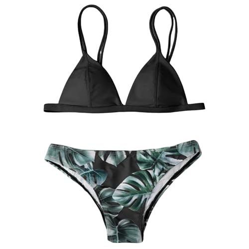 PLIOUASZ Bikini Damen Frauen Bikini Anzug Badeanzug Bequemer Strandkleidung Badeanzug Badeanzug-schwarz-m von PLIOUASZ