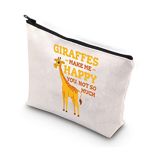 PLITI Giraffe Make-up-Taschen für Frauen Mädchen Giraffen Make Me Happy You Not So Much Giraffenliebhaber Kosmetiktasche, Giraffes Make Happyu von PLITI