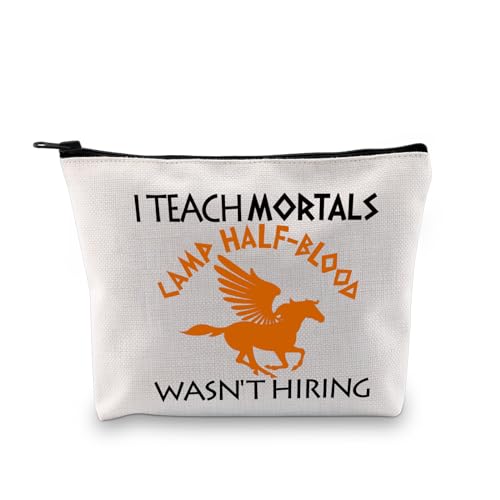 PLITI Make-up-Tasche mit Aufschrift "I Teach Mortals Camp Half Blood WASN't Hiring Percy", I Teach Mortals Bagu, modisch von PLITI