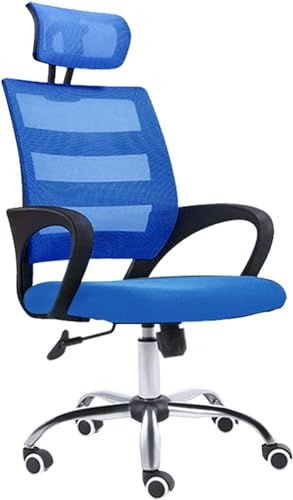 Chefstühle, Home-Office-Stuhl, ergonomischer Computer-Schreibtischstuhl mit hoher Rückenlehne, verstellbare Kopfstützen, Rückenlehne und Armlehne, Netzstuhl für Erwachsene (Farbe: Blau) Stabilize von PLJKIHED
