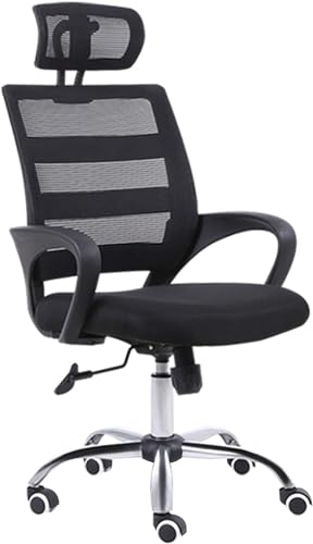 Chefstühle, Home-Office-Stuhl, ergonomischer Computer-Schreibtischstuhl mit hoher Rückenlehne, verstellbare Kopfstützen, Rückenlehne und Armlehne, Netzstuhl für Erwachsene (Farbe: Noir) Stabilize von PLJKIHED