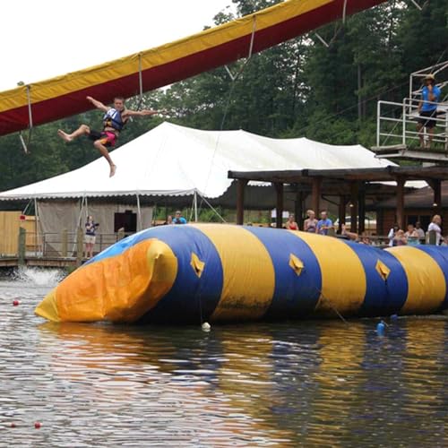 PLJKIHED Aufblasbarer Sprungball-Wassersprungsack, aufblasbares Trampolin, aufblasbarer Wassersprungsack für Erwachsene und Kinder, 2 * 5 m/6,6 * 16,4 Fuß Stabilize von PLJKIHED