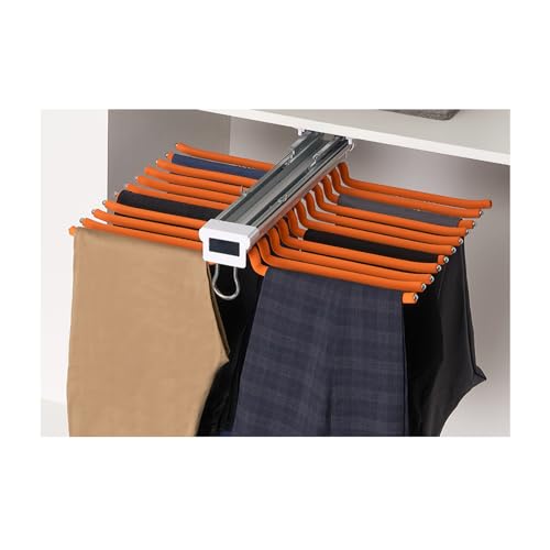 PLJKIHED Ausziehbarer Hosenständer, integrierter Teleskop-Hosenständer im heimischen Kleiderschrank, geeignet für Garderoben und Kleiderschränke (Orange) Stabilize von PLJKIHED