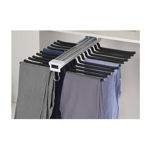 PLJKIHED Ausziehbarer Hosenständer, integrierter Teleskop-Hosenständer im heimischen Kleiderschrank, geeignet für Garderoben und Kleiderschränke (schwarz) Stabilize von PLJKIHED