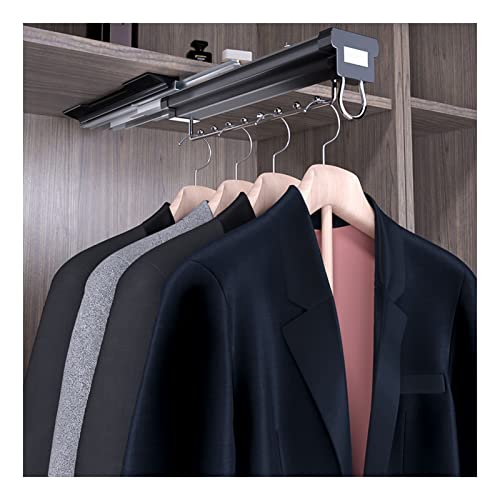 PLJKIHED Ausziehbarer Kleiderbügel, multifunktionaler Verstellbarer Kleiderschrank-Kleiderbügel, geeignet für Kleiderschränke und Garderoben (Schwarz 35,5 x 12,5 x 14 cm) Stabilize von PLJKIHED