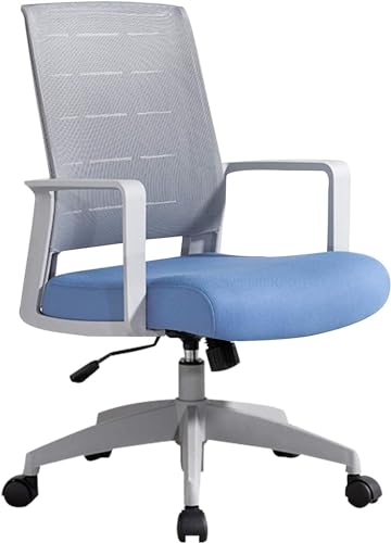 PLJKIHED Computerstuhl, Bürostuhl, ergonomischer Schreibtischstuhl, Netz-Computer-Lendenwirbelstütze, moderner Executive-Task-Verstellbarer Drehstuhl für Zuhause (Farbe: Blau) Stabilize von PLJKIHED