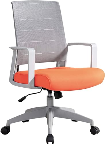 PLJKIHED Computerstuhl, Bürostuhl, ergonomischer Schreibtischstuhl, Netz-Computer-Lendenwirbelstütze, moderner Executive-Task-Verstellbarer Drehstuhl für Zuhause (Farbe: Orange) Stabilize von PLJKIHED
