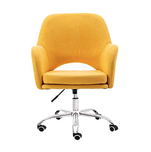 PLJKIHED Computerstuhl, ergonomischer Drehschreibtischstuhl, höhenverstellbarer Bürostuhl mit gepolstertem Sitz, 360-Grad-Drehung für das Home-Office - Grün/Grau/Gelb (Farbe: Gelb) Stabilize von PLJKIHED