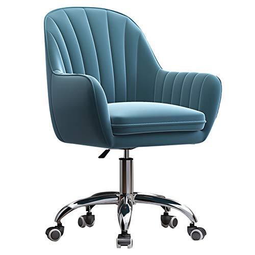 PLJKIHED Computerstuhl, mit Samt gepolsterte Home-Office-Stühle, ergonomischer Schreibtischstuhl, 360-Grad-Mobilität (Farbe: Blau) Stabilize von PLJKIHED