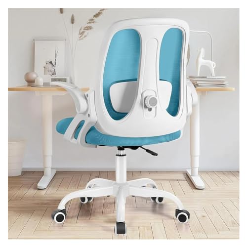 PLJKIHED Gaming-Stuhl, Bürostuhl, ergonomischer Computer-Schreibtischstuhl mit 2D-Lendenwirbelstütze und hochklappbaren Armlehnen, drehbarer, atmungsaktiver Netz-Arbeitsstuhl (Farbe: Blau) Stabilize von PLJKIHED