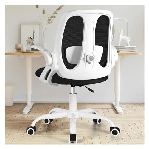 PLJKIHED Gaming-Stuhl, Bürostuhl, ergonomischer Computer-Schreibtischstuhl mit 2D-Lendenwirbelstütze und hochklappbaren Armlehnen, drehbarer, atmungsaktiver Netz-Arbeitsstuhl (Farbe: Weiß) Stabilize von PLJKIHED