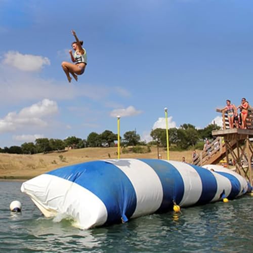 PLJKIHED Wasserspiele PVC-aufblasbarer Wassertropfen-Sprungsack, aufblasbarer Sprungball, aufblasbare Wasser-Katapulttasche für Erwachsene und Kinder, 3 * 4 m/9,8 * 13,1 Fuß Stabilize von PLJKIHED