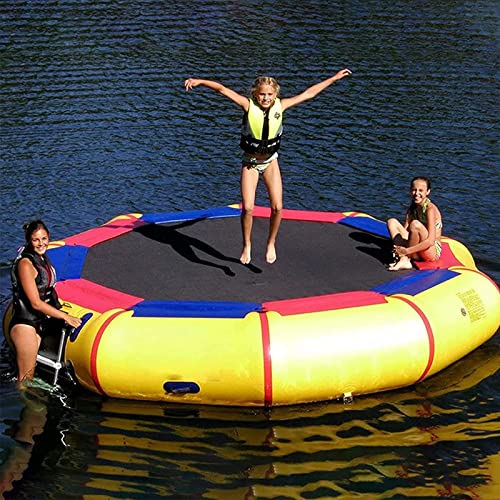 PLJKIHED Wasserspielzeug, 20 Fuß/6 m aufblasbares Wassertrampolin, große Hüpfburg, Sprungplattform, Schwimmreihe für Erwachsene für den Wassersport Stabilize von PLJKIHED