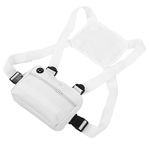 PLYE Brusttasche, reißfest wasserdichte verschleißfeste Brusttasche mit Kopfhörerloch für Outdoor-Aktivitäten(Weiß) von PLYE