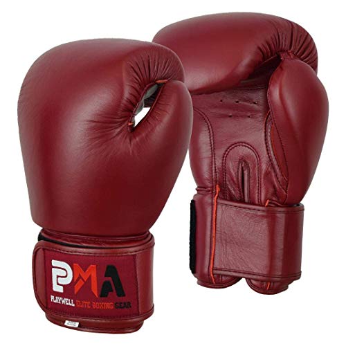 Elite Boxhandschuhe, Leder, klassisch, Kastanienbraun, 1 Paar, kastanienbraun, 283,5 g (10 oz) von PMA