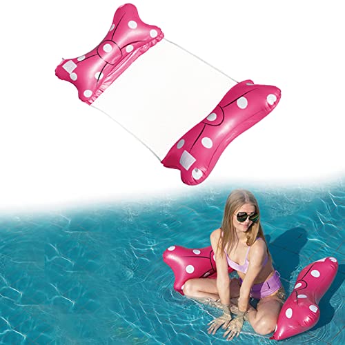 Luftmatratze Pool,Aufblasbare Hängematte, Wasserhängematte Luftmatratze für Erwachsene und Schwimmmatratze Wasser Bett Matte Swim Aufblasbare Kopf(Rotwein) von PMELCXD