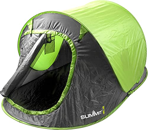 PMS VFM – Pop-Up-Zelt 2 Personen, Camping, einfach aufzubauen – Netztür zur Belüftung, wasserdicht, regenfest, Zelte, Überlebensausrüstung, Festivalzubehör 220 cm x 120 cm x 95 cm von PMS