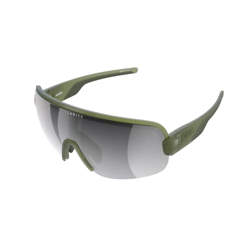 POC AIM Sonnenbrille - Sportbrille mit extra großen Brillenglas für maximales Sichtfeld für Straßen und Off-Road-Touren, Epidote Green Translucent von POC