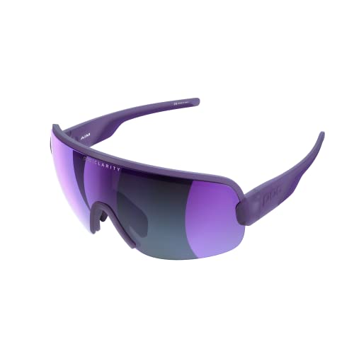 POC AIM Sonnenbrille - Sportbrille mit extra großen Brillenglas für maximales Sichtfeld für Straßen und Off-Road-Touren, Sapphire Purple Translucent von POC