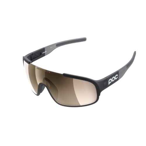 POC Crave Sonnenbrille - Sportbrille mit einem leichten, flexiblen und strapazierfähigen Grilamid-Rahmen ideal für jede sportliche Herausforderung, Uranium Black Translucent/Grey von POC