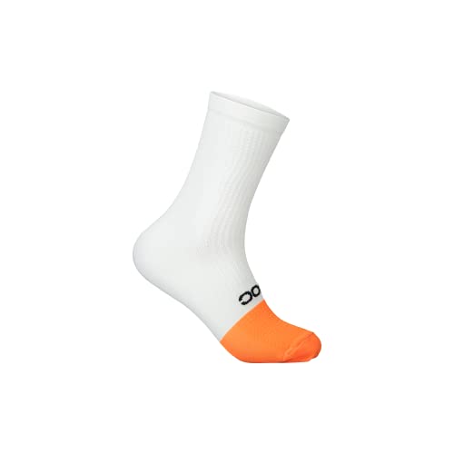 POC Flair Sock Mid, Hydrogen White/Zink Orange, L von POC