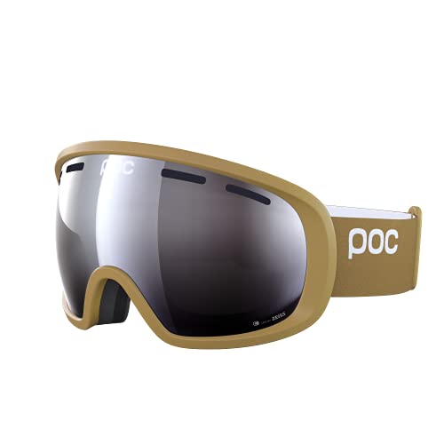 POC Fovea Clarity - Skibrille für Skifahrer und Snowboarder mit großen Sichtfeld für den täglichen Einsatz in den Bergen, Aragonite Brown/Clarity Define/Spektris Chrome von POC