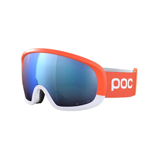 POC Fovea Mid Clarity Comp + - Optimale Skibrille für den Wettkampf, Fluorescent Orange/Spektris Blue von POC
