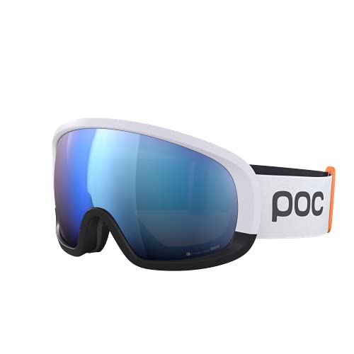 POC Fovea Mid Clarity Comp + - Optimale Skibrille für den Wettkampf, Hydrogen White/Spektris Blue von POC