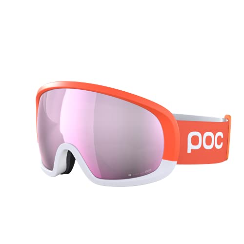 POC Fovea Mid Clarity Comp - Optimale Skibrille für den Wettkampf, Fluorescent Orange/Clarity Comp Low Light von POC