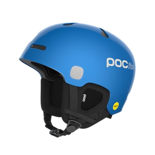 POC POCito Auric Cut MIPS - Sicherer Ski- und Snowboardhelm für Kinder mit LED Panel, Fluorescent Blue, XXS (48-52cm) von POC