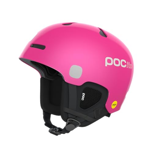 POC POCito Auric Cut MIPS - Sicherer Ski- und Snowboardhelm für Kinder mit LED Panel, Fluorescent Pink, XXS (48-52cm) von POC