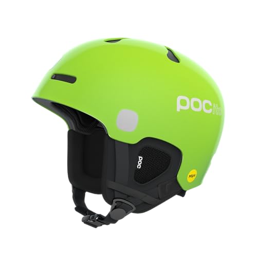 POC POCito Auric Cut MIPS - Sicherer Ski- und Snowboardhelm für Kinder mit LED Panel, Fluorescent Yellow/Green, M-L (55-58cm) von POC