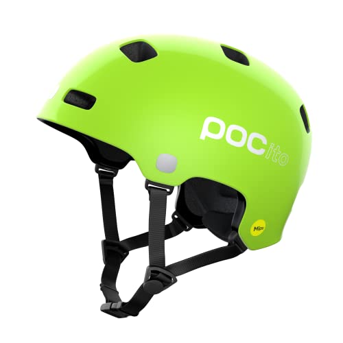 POC POCito Crane MIPS Fahrradhelm für Kinder mit bewährtem Schutz, MIPS-Rotationsschutz und fluoreszierenden Farben für gute Sichtbarkeit, Fluorescent Yellow/Green von POC