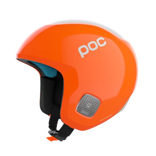 POC Skull Dura Comp SPIN - Sicherer Skihelm für einen optimalen Schutz bei Rennen, FIS zertifiziert, Fluorescent Orange, XS-S (51-54cm) von POC