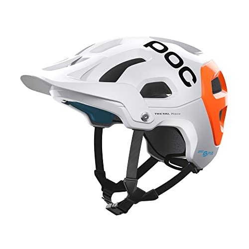 POC Unisex – Erwachsene Tectal Race SPIN NFC Fahrradhelm, Hydrogen White/Fluorescent Orange AVIP, XS-S (51-54cm) von POC