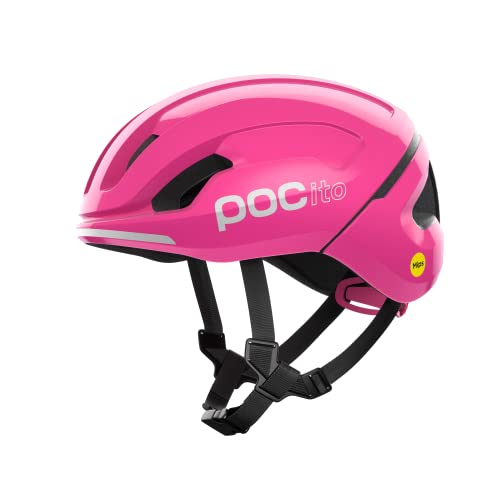 POC POCito Omne MIPS Fahrradhelm für Kinder mit MIPS-Rotationsschutz und fluoreszierenden Farben für gute Sichtbarkeit, Fluorescent Pink von POC
