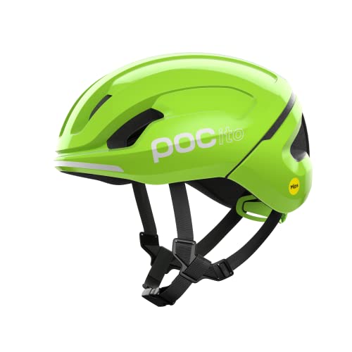 POC POCito Omne MIPS Fahrradhelm für Kinder mit MIPS-Rotationsschutz und fluoreszierenden Farben für gute Sichtbarkeit, Fluorescent Yellow/Green von POC