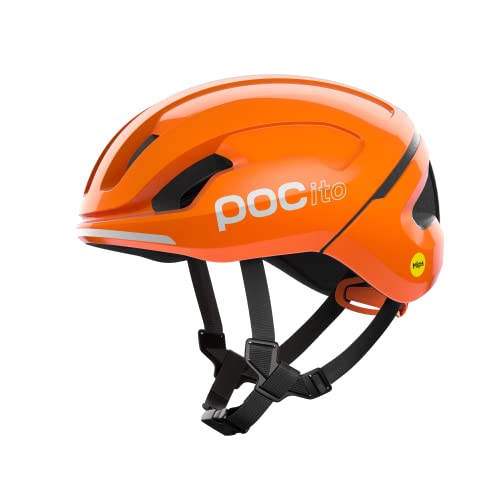 POC POCito Omne MIPS Fahrradhelm für Kinder mit MIPS-Rotationsschutz und fluoreszierenden Farben für gute Sichtbarkeit, Fluorescent Orange von POC