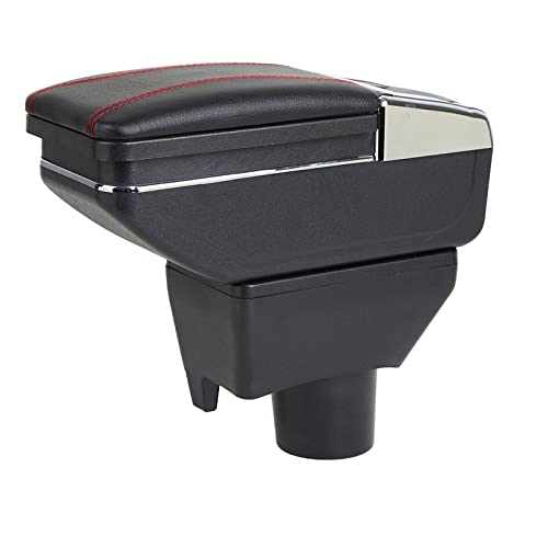 PODIYCOTZ Modifizierte Armlehnenbox für Toyota Vios 2011–2017, zentrale Aufbewahrungsbox, mit Aschenbecher, Getränkehalter, einziehbar, USB (D-Stil, komplett schwarz) von PODIYCOTZ