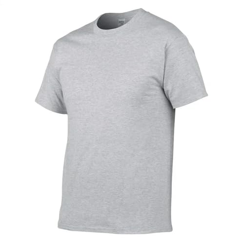 POECE T Shirt Herren T-Shirt Männer T-Shirt Einfacher Stil Männlich Lässiges T-Shirt Kurzarm O Hals Plus Size-grau-m-Chest 98 cm von POECE