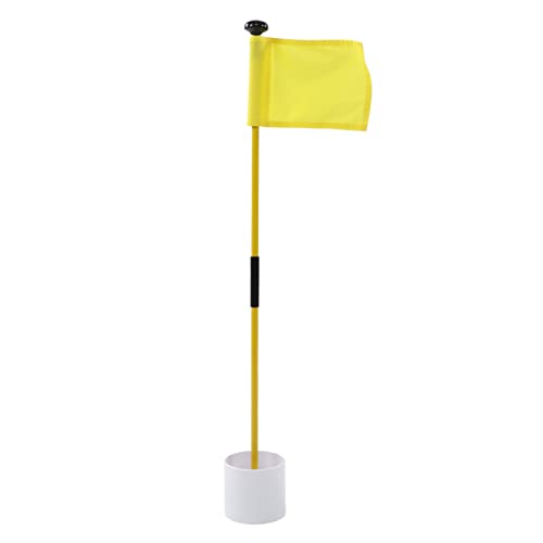 Abnehmbare -Loch-Pole-Cup-Flagge, Langlebiger Nylon-Glasfaser-Kunststoff für das Übungs-Putting-Green Im Innen- und Außenbereich (Yellow) von POENVFPO