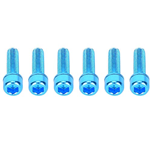 POENVFPO 6-teilige Fahrradträger-Schraube, Hochfeste Flaschenhalterung aus Titanlegierung, Ersatzteile für Lagerregal-Schraube (Blue) von POENVFPO