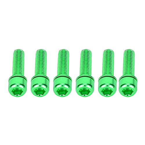 POENVFPO 6-teilige Fahrradträger-Schraube, Hochfeste Flaschenhalterung aus Titanlegierung, Ersatzteile für Lagerregal-Schraube (Green) von POENVFPO
