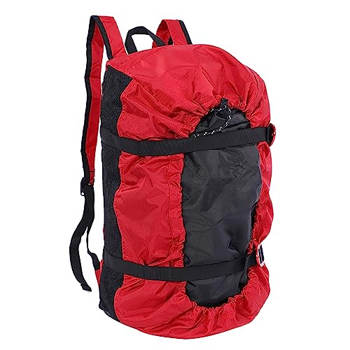 POENVFPO Kletterseil-Tasche, wasserdichte Seil-Aufbewahrungstasche, Faltbarer Schulterrucksack für Outdoor-Camping-Wandern (Rot) von POENVFPO