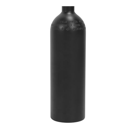 POENVFPO Mini-Tauchflaschenset, Tragbare 2-Liter-Tauchflasche mit -Tauchsauerstoffflasche für Tieftauchen und Unterwassererkundung (Black) von POENVFPO