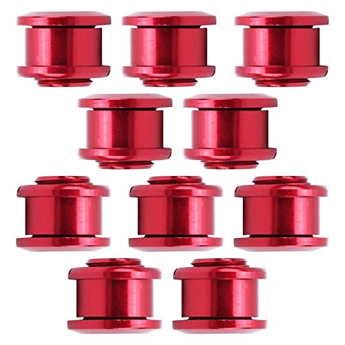 POENVFPO Single-Speed-Kettenblattschrauben, 10 Stück 4,9 Mm Kettenblattschrauben aus Aluminiumlegierung, Leichte Mountainbike-Einzelkettenblattschrauben (Rot) von POENVFPO
