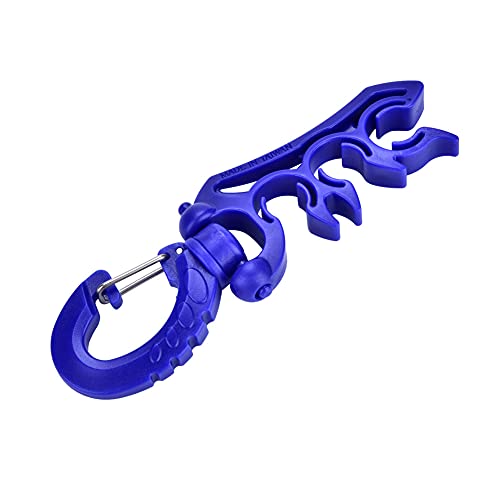 POENVFPO Tauchschlauchhalter, Doppelte BCD-Schlauchklemme mit Karabinerhaken-Schnalle, Zubehör für Tauch- und Schnorchelausrüstung (Blue) von POENVFPO